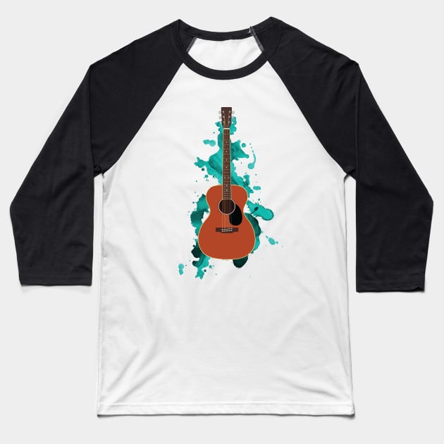 Concert Style Acoustic Guitar All Mahogany Baseball T-Shirt by nightsworthy